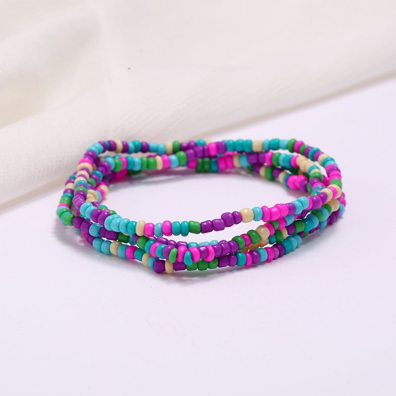 Wholesale Multi-Layer Geometric Seed Bead Plated Waist Chain