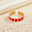 Simple Red Pink Love Heart Adjustable Ring