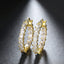 Luxury Zircon Copper Hoop Earrings for Women - Fashionable Gold-Plated Design