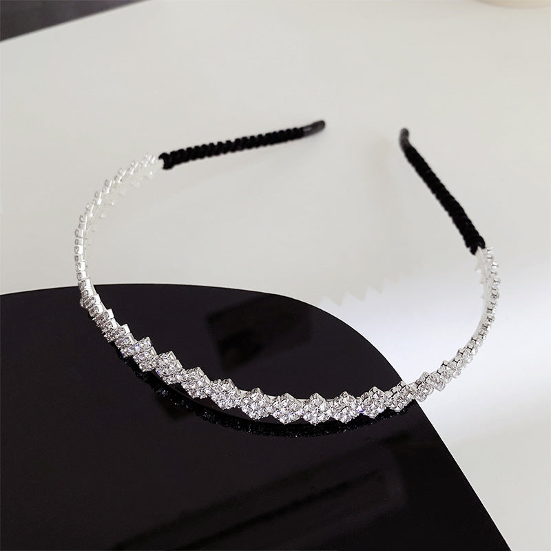 Elegant Heart Bow Knot Rhinestone Pearl Hair Band