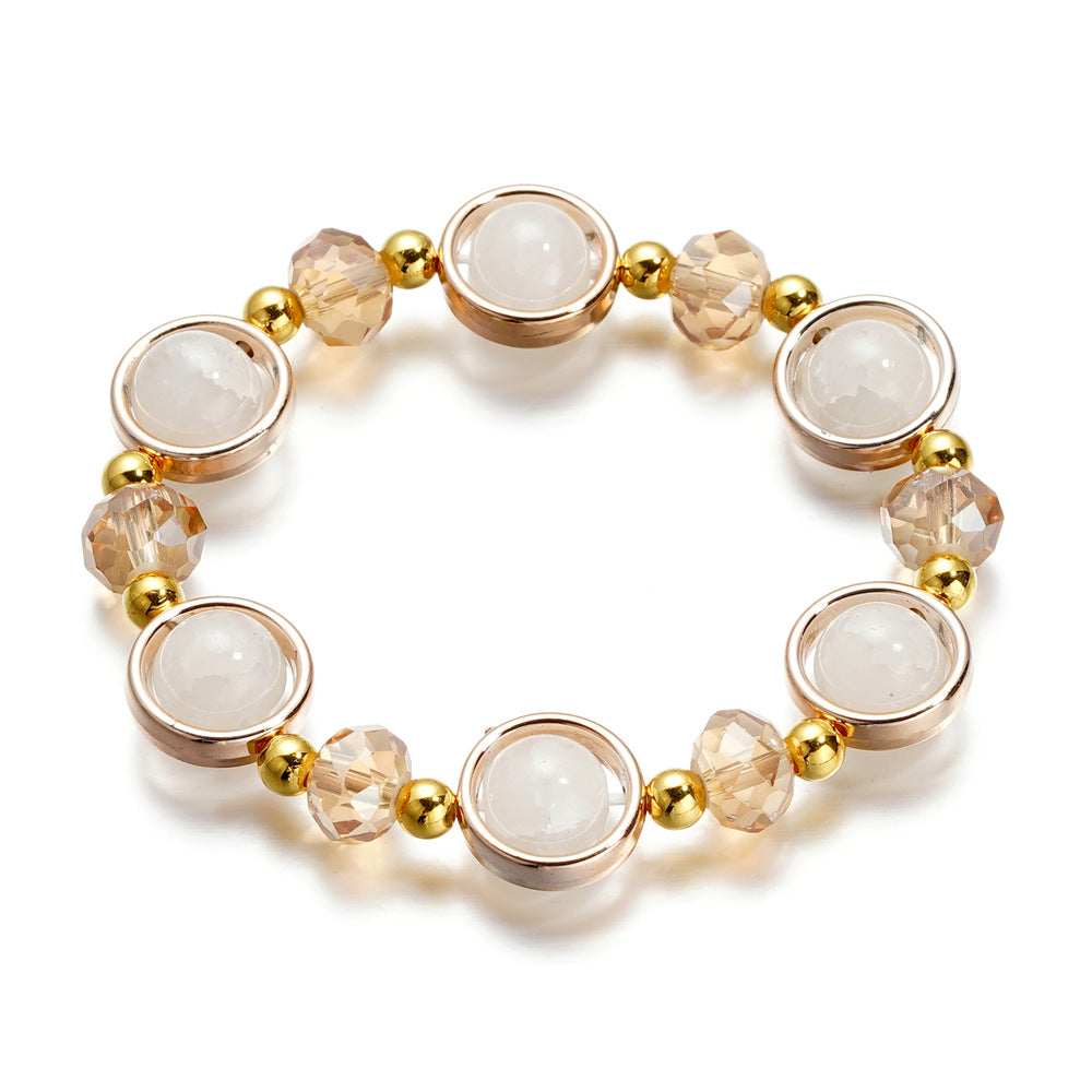 Gradient Crystal Glass Bracelet for Women and Kids