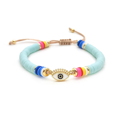 Ethnic Style Colorful Evil Eye Soft Clay Beaded Women's Bracelet