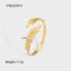 Modern Geometric Heart Snake 18K Gold Plated Stainless Steel Bracelet - European American Fashion Luxury Design