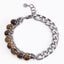 Geometric Stainless Steel Natural Stone Beaded Men's Bracelet