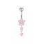 1 Piece Heart & Butterfly Zircon Inlay Stainless Steel Belly Ring Set