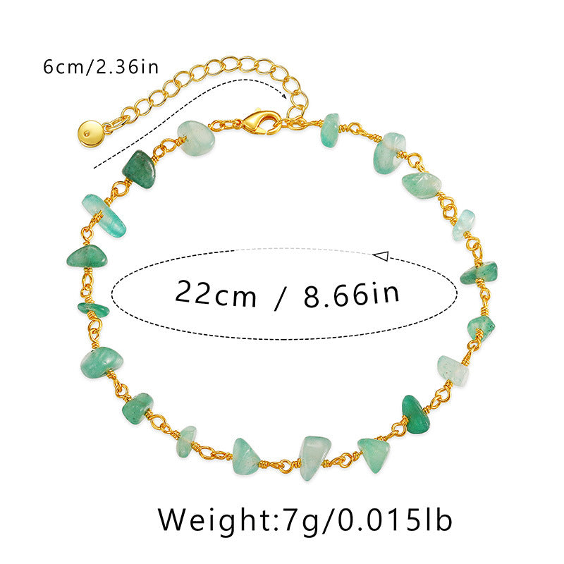 Bohemian Geometric Beaded 18k Gold Plated Women's Anklet