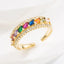 Fashion Geometric Gold Plated Zircon Adjustable Open Ring