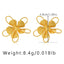 1 Pair Minimalist Flower Design 18k Gold Plated Copper Drop Earrings