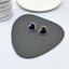 Fashion Heart Shape Alloy Enamel Ear Clips with S925 Silver Needle Blue Heart Stud Earrings