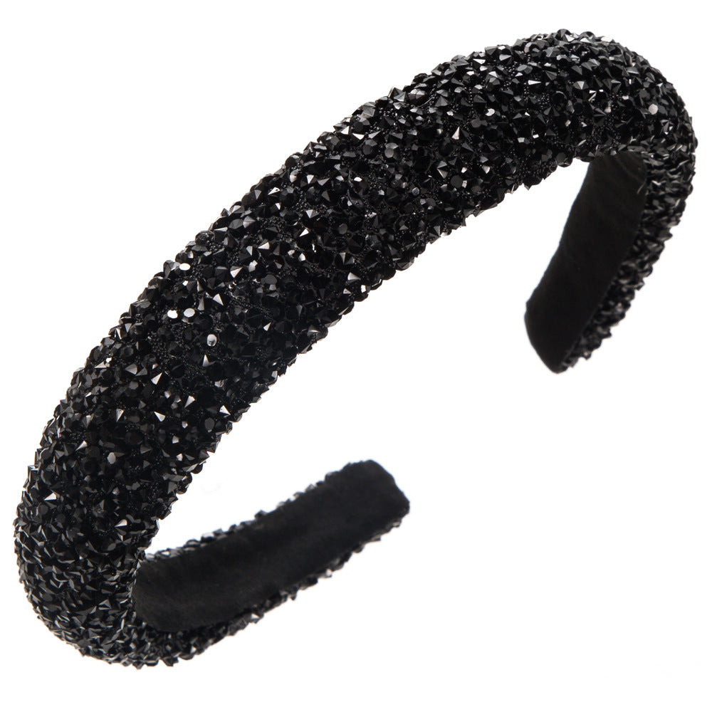 Women's Rhinestone Embellished Color Block Acrylic Hair Band