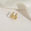 Elegant Minimalist 14K Gold Plated Baroque Hoop Earrings with Zircon Inlay