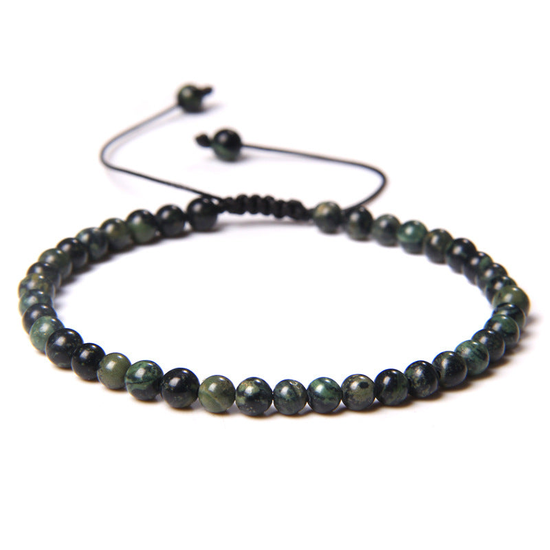 Natural Stone Beaded Bracelet with 4mm Agate Gemstone Beads