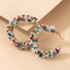 Korean Spiral Pearl Heart Earrings with Colorful Beads