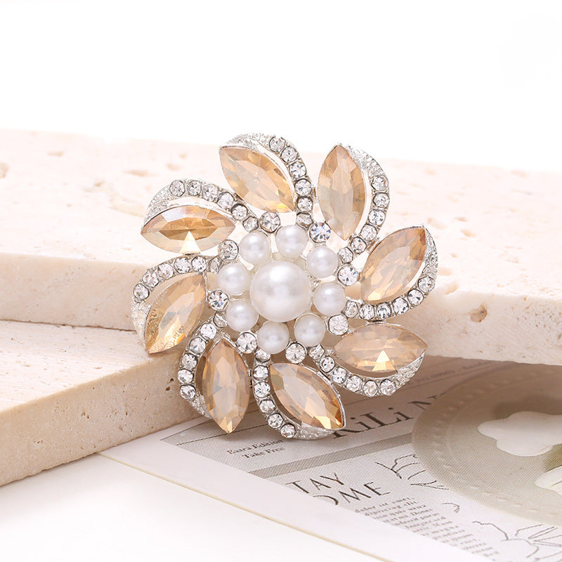 4cm Zinc Alloy Flower Gemstone and Crystal DIY Ornament Accessories