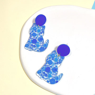 Sweet Cat Acrylic Epoxy Women's Earrings