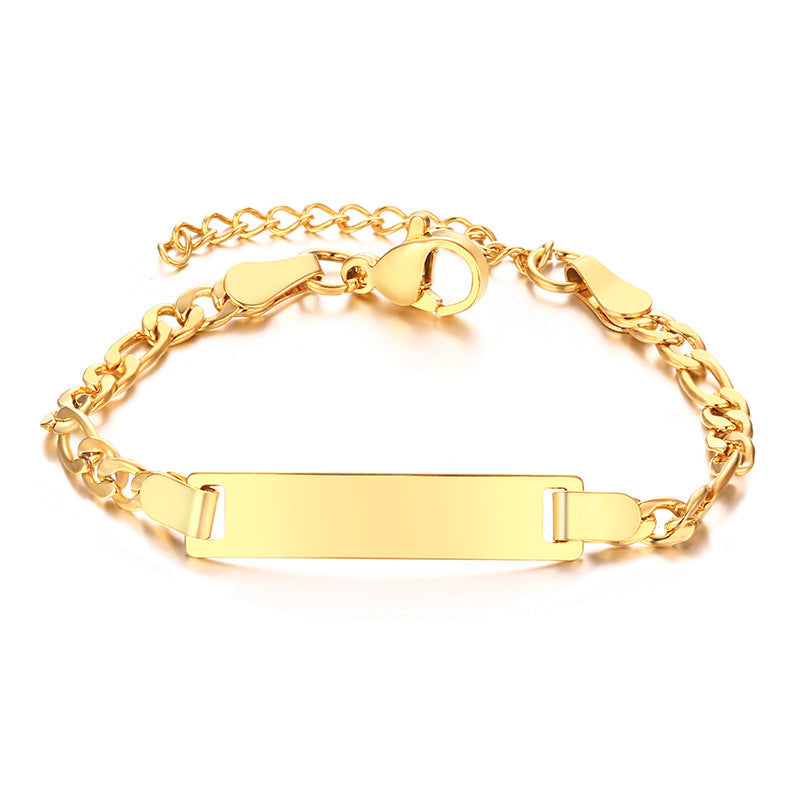 Simple Geometric 18K Gold Plated Stainless Steel Adjustable Kid's Bracelet