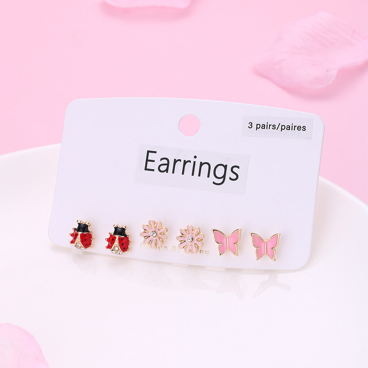 Cartoon Style Romantic Sweet Flower Butterfly Alloy Plating Kid'S Ear Studs