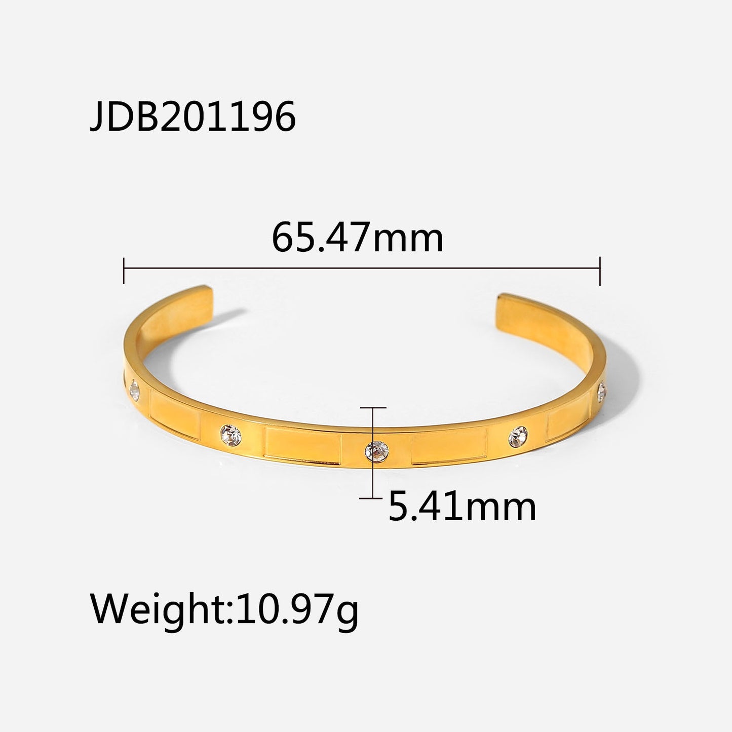 Simple Style Geometric Stainless Steel Bangle Plating Zircon Stainless Steel Bracelets