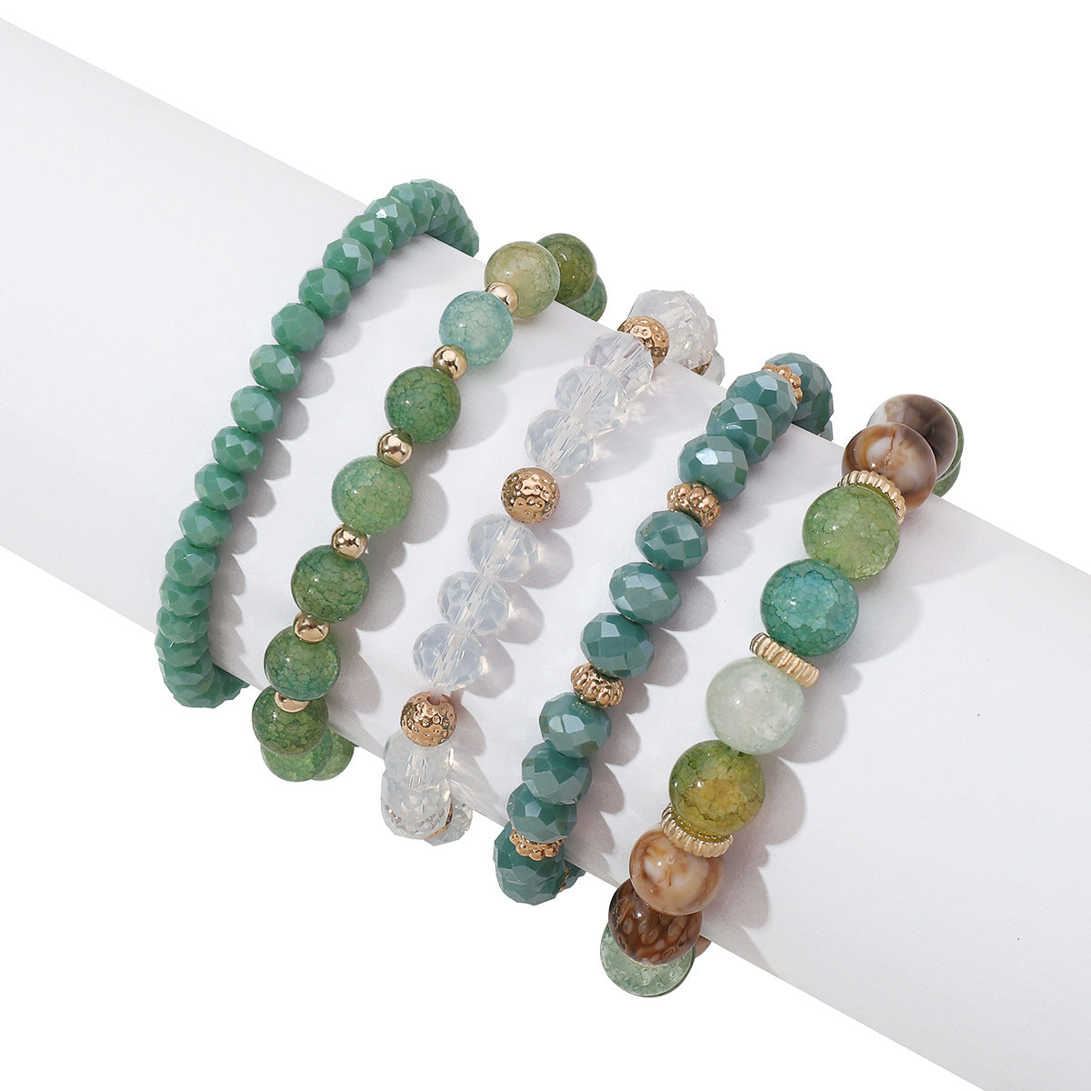 IG Style Bohemian Geometric Crystal Beaded Layered Bracelets