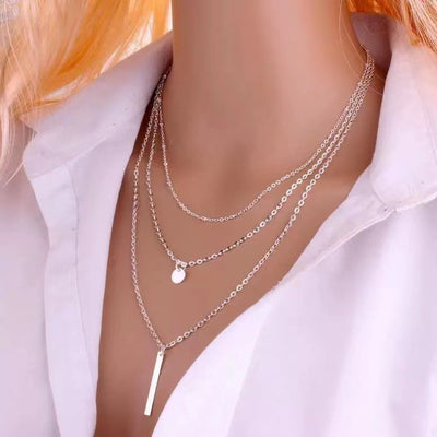 Simple Style Round Alloy Plating Women's Layered Necklaces