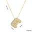 Korean Style Gold Plated Zircon Letter Pendant Necklace