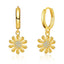 1 Pair Geometric Flower Zirconia Plated Copper Drop Earrings