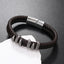 Retro Geometric Alloy Knitted Leather Men's Bracelet