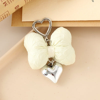 Sweet Heart Bow Knot Macaron Keychain Pendant