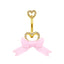 IG Style Shiny Heart Bow Knot Belly Ring 316 Stainless Steel with Rhinestones Gold Plated