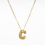 Elegant Gold Plated Zircon Letter Pendant Necklace - Minimalist Design