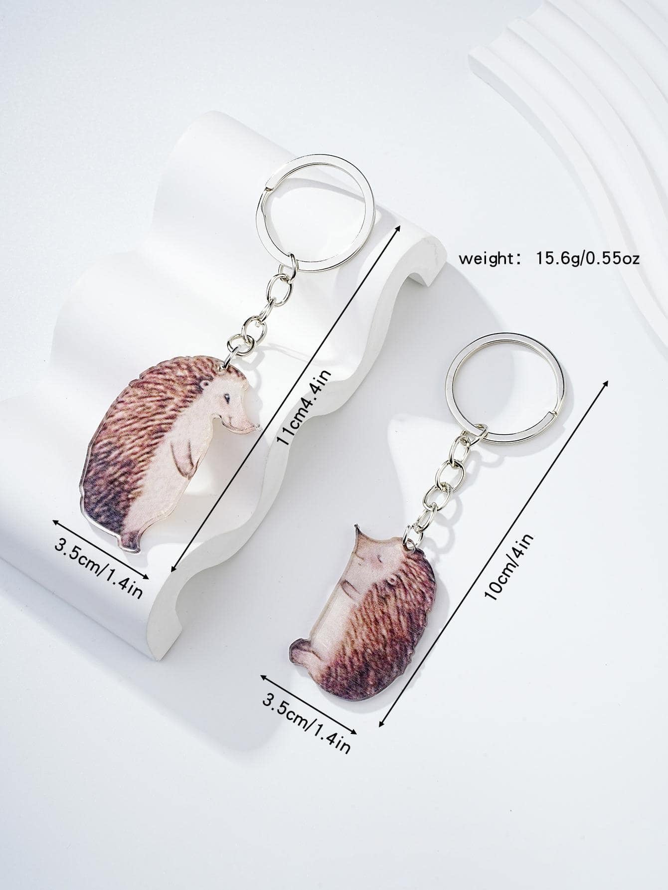 Modern Animal Metal Couple Keychain Set