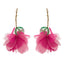 Elegant Tropical Flower Tassel Drop Earrings - Gold Plated Alloy Design