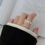 Novelty Mini Glasses Adjustable Open Metal Rings for Women