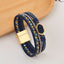 Hexagon Zircon Braid Inlay Bangle - European and American Style Electroplated Stainless Steel Bracelet