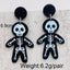 Cartoon Skull Acrylic Drop Earrings for Halloween