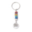 Simple Life Tree Stone Pendant Keychain with Multicolor Gravel Beads