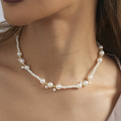 Elegant Geometric Imitation Pearl Beaded Women's Necklace