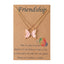 2 Piece Butterfly Alloy Enamel Pendant Necklace Set