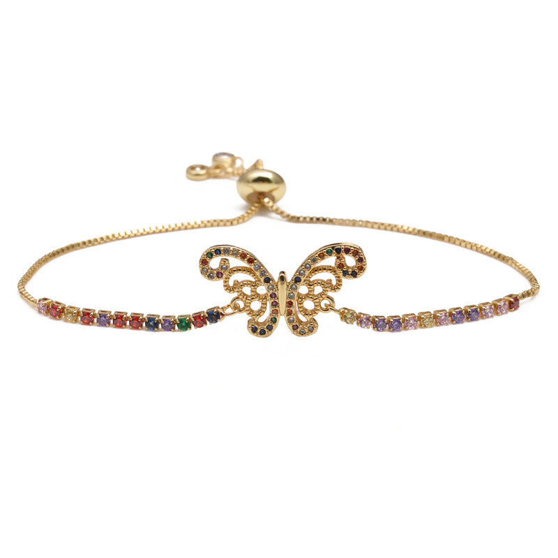 Simple Geometric Butterfly Crystal Pearl Bracelet Set