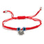 Evil Eye Turtle Bead Unisex Bracelet with Red and Black Braided Rope