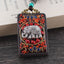 Ethnic Square Alloy Wood Pendant Necklace with Nepalese Thangka Design