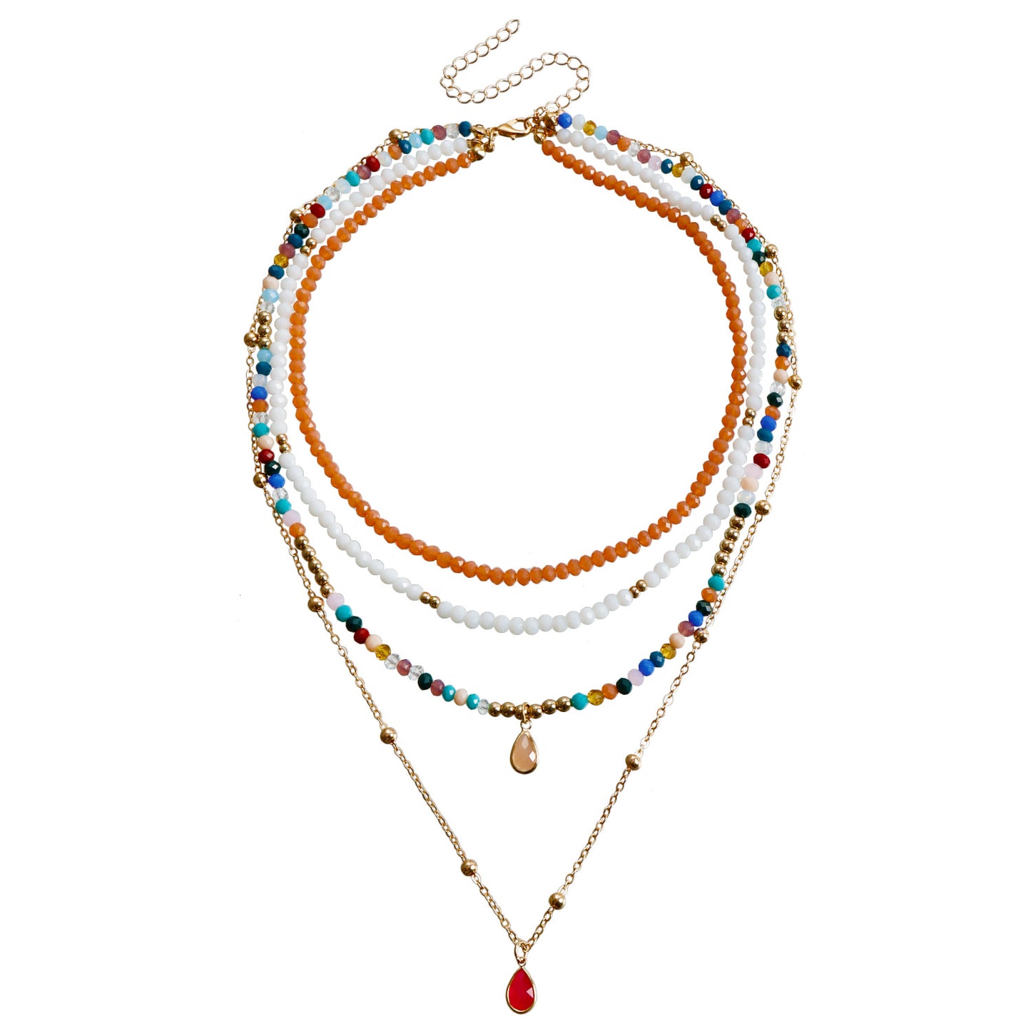 Bohemian Star Moon Multicolor Beaded Layered Necklace