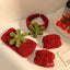 Cute Sweet Fruit Plush Hair Band Set - Red Strawberry Tomato Leaf Design