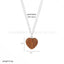 Elegant Heart Shape Stainless Steel 18K Gold Plated Natural Stone Jewelry Set - Necklace and Earrings