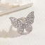 Elegant Butterfly Zircon 14K Gold Plated Open Ring