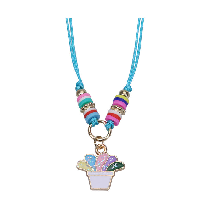 Colorful Butterfly Heart Kids' Friendship Bracelet and Necklace Set