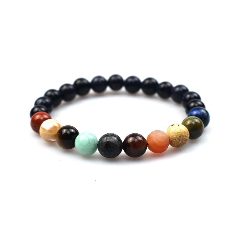 Cosmic Galaxy Multicolor Stone Beaded Bracelet Set