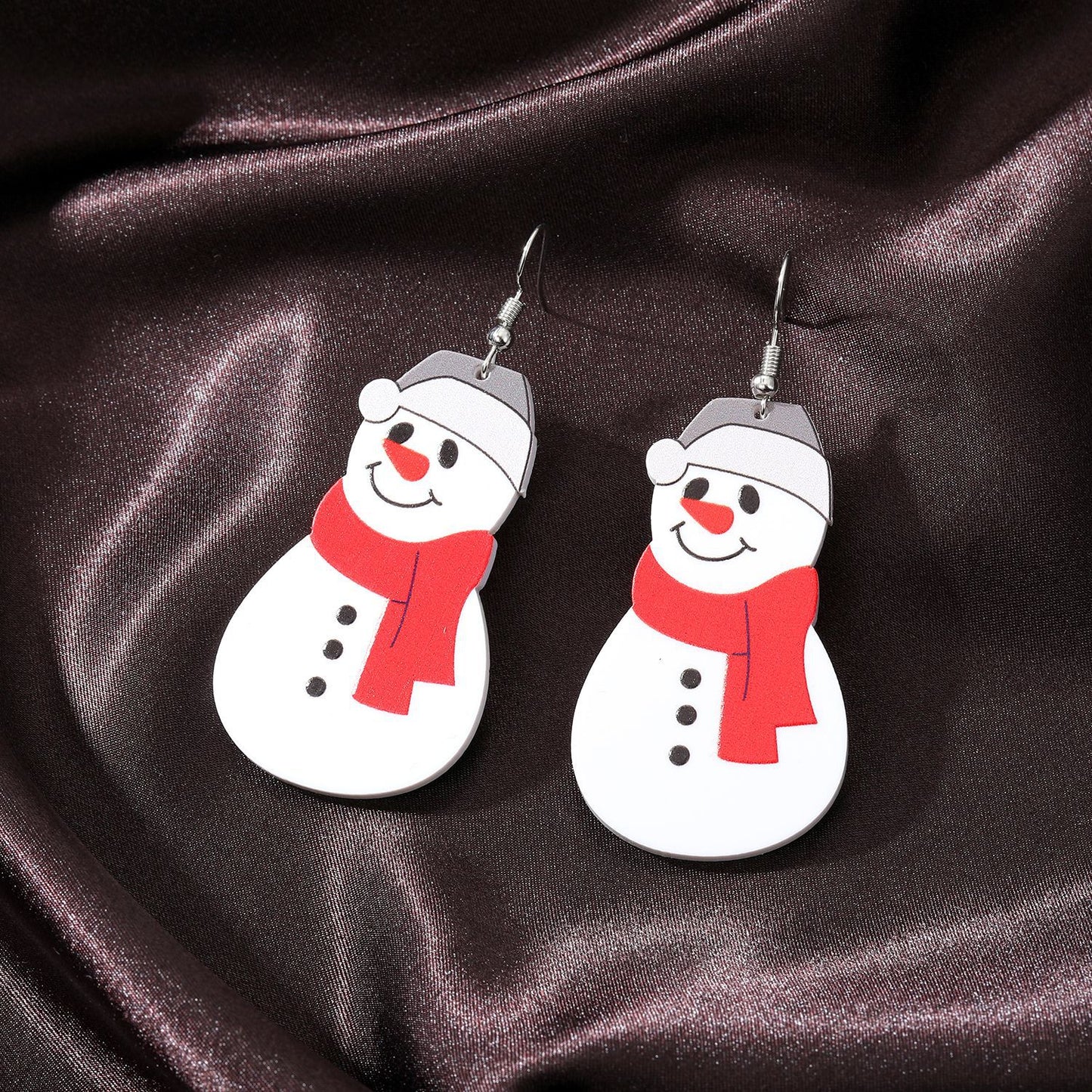 1 Pair Acrylic Christmas Tree Santa Claus Snowman Drop Earrings for Women