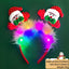 Christmas LED Light-Up Reindeer Antler Headband with Feather Trim