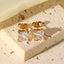 1 Pair Elegant 18K Gold Plated Square Zircon Stainless Steel Stud Earrings